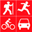 Walk-Run-Bike-Drive icon