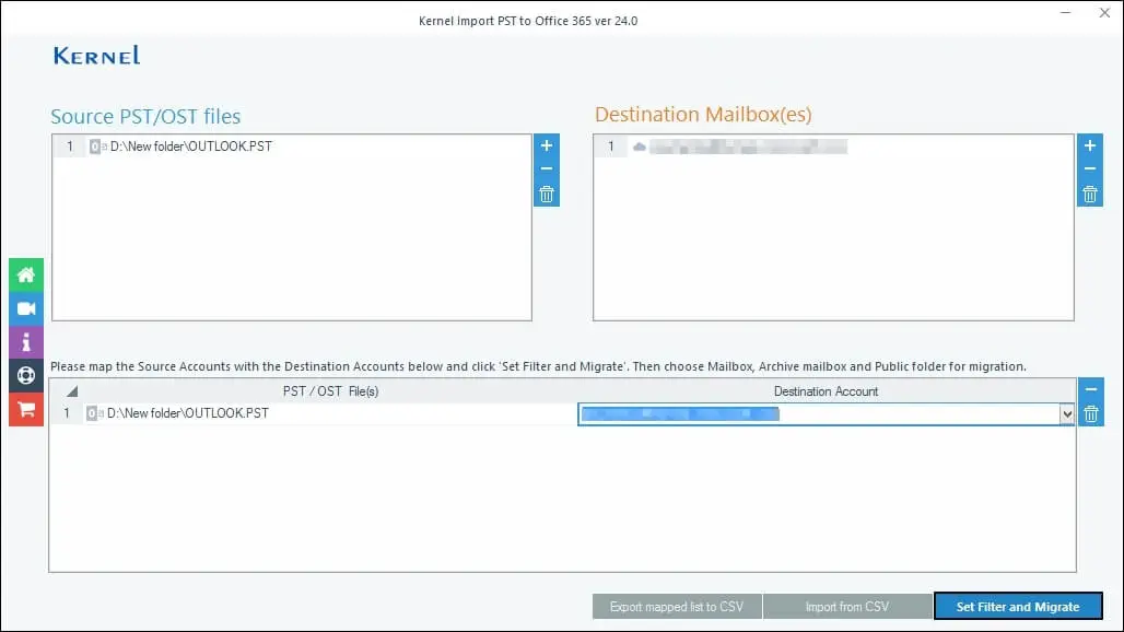 Kernel Import PST to Office 365