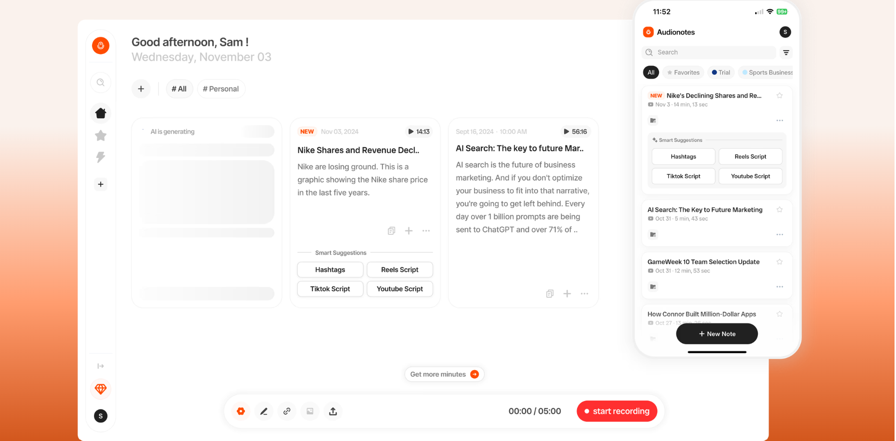 Audionotes screenshot