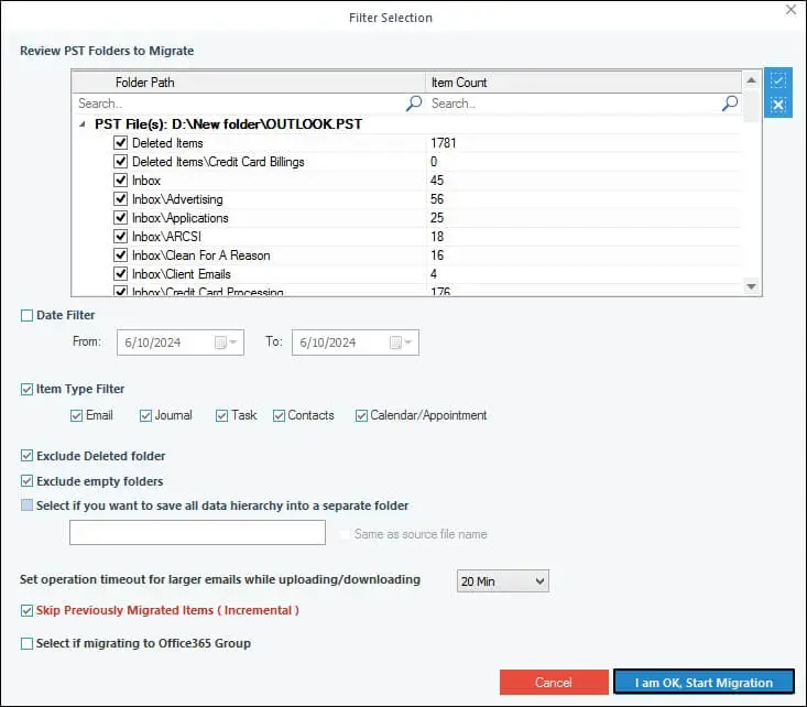 Kernel Import PST to Office 365