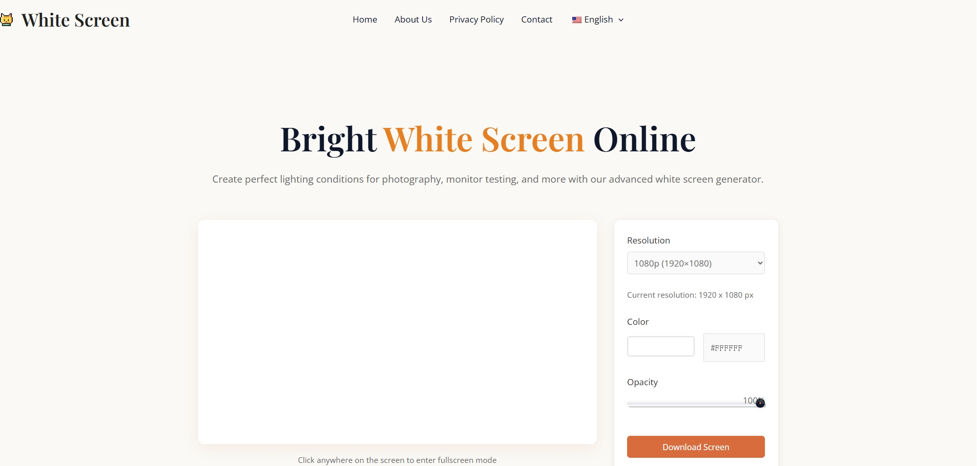 White Screen Online