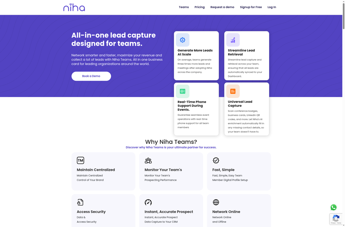Niha - Lead Capture and Digital Business Card