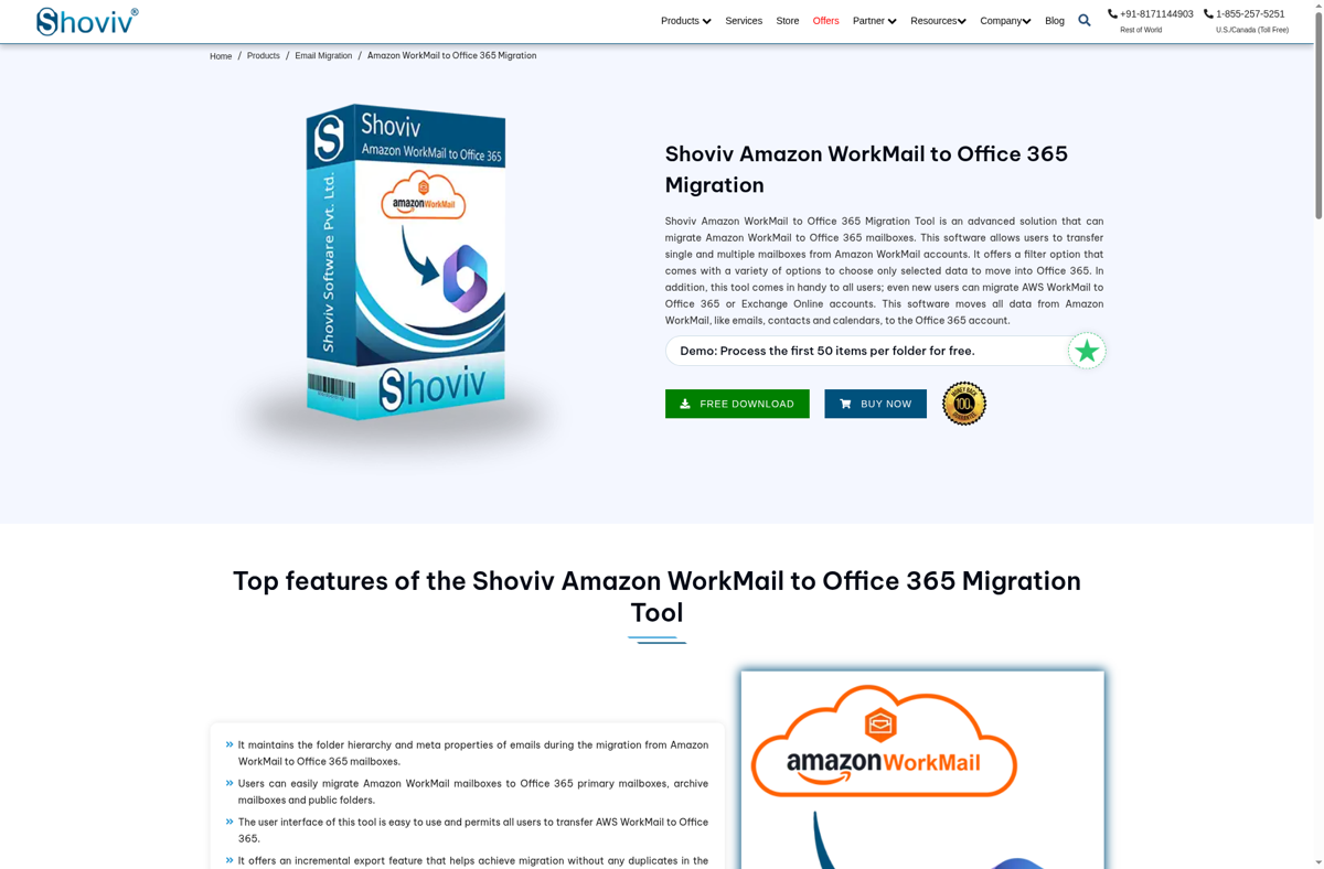 Shoviv Amazon WorkMail to Office 365 Migration Tool