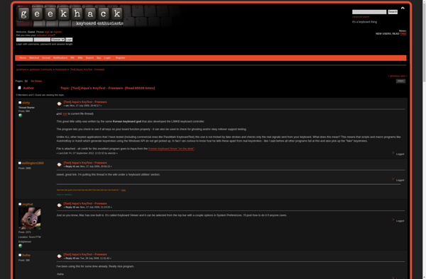 Aqua's KeyTest screenshot