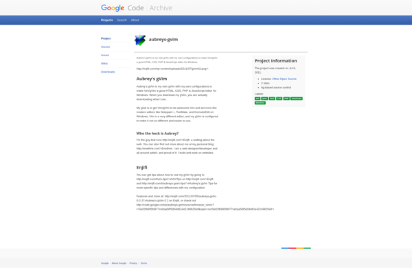 Aubrey's gVim screenshot