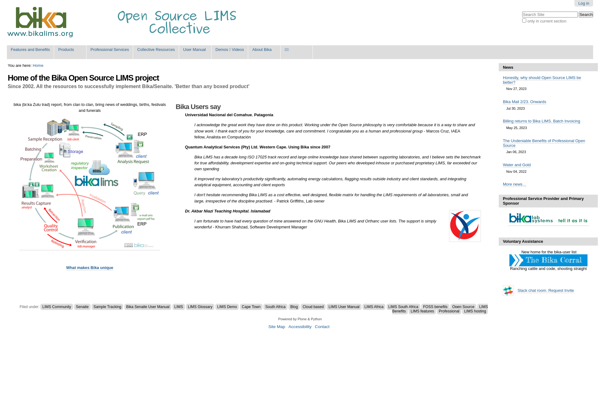 Bika LIMS screenshot