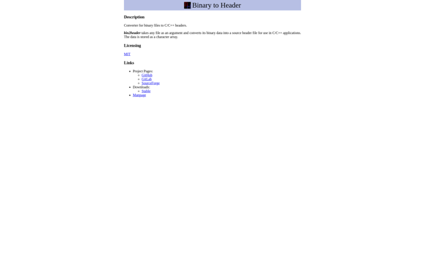 Binary to Header screenshot