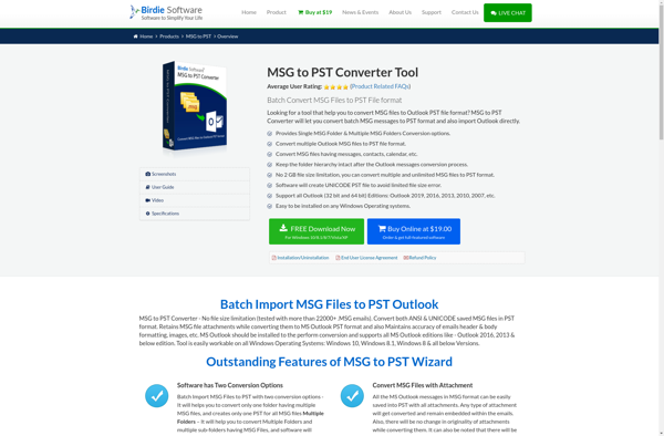 Birdie MSG to PST Converter