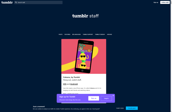 Cabana by Tumblr screenshot