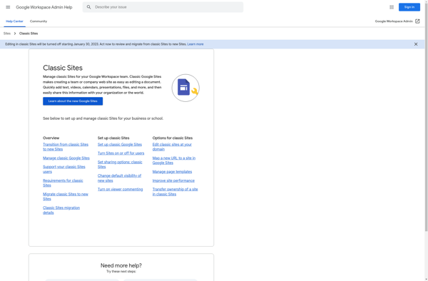 Classic Google Sites screenshot