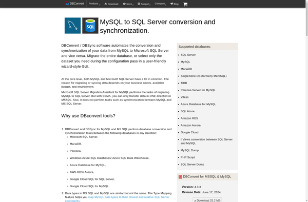 DBSync for MSSQL &amp; MySQL screenshot