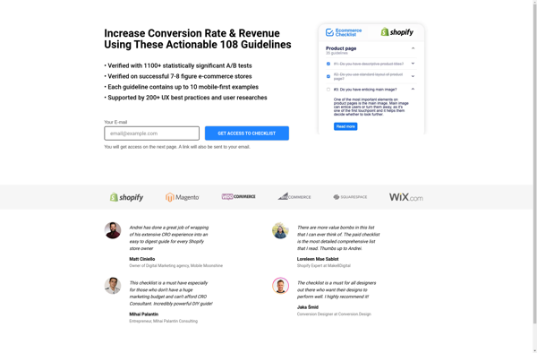 Ecommerce Checklist screenshot