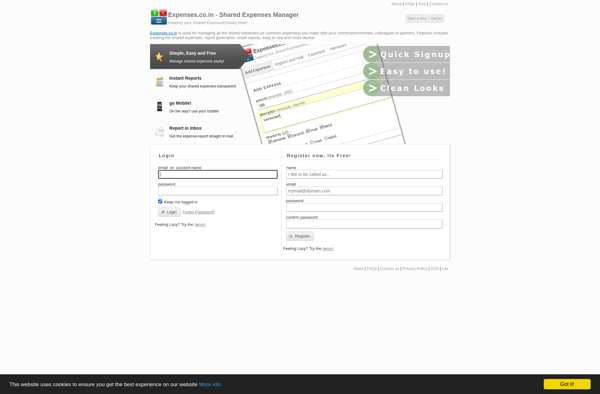 Expenses.co.in screenshot