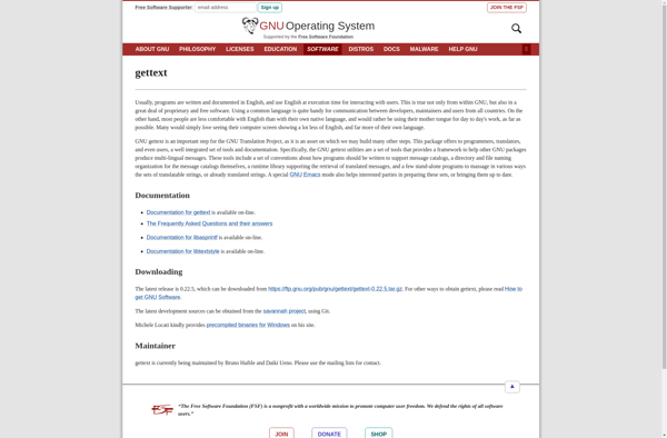 GNU gettext screenshot