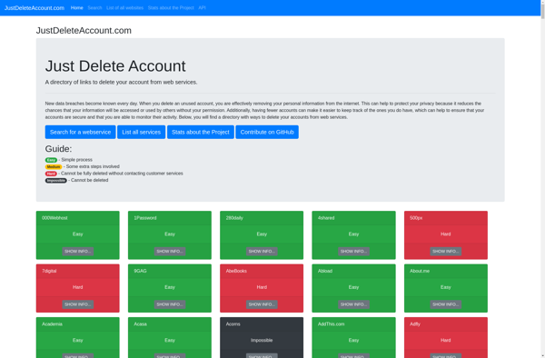 JustDeleteAccount.com image