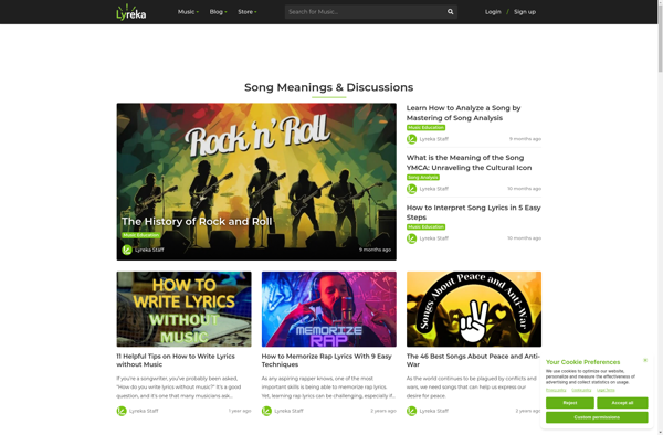 Lyreka - Song Lyrics &amp; Meanings screenshot