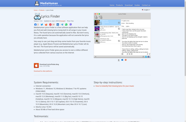 MediaHuman Lyrics Finder image