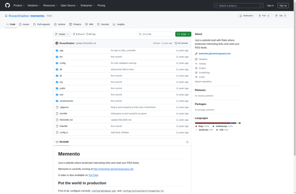 Memento Bookmark screenshot