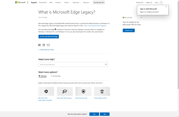 Microsoft Edge Legacy screenshot