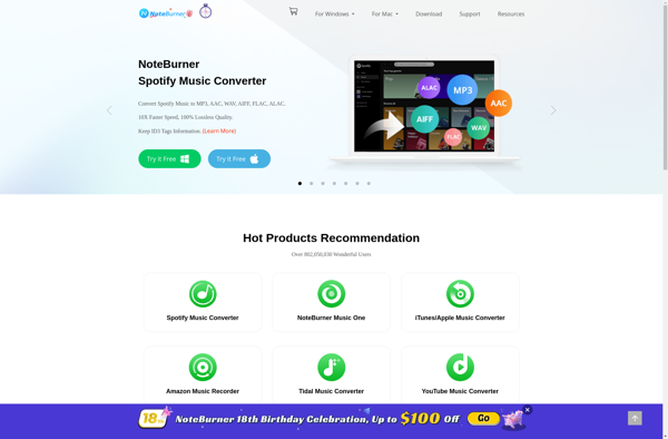 NoteBurner Converters &amp; Downloaders screenshot