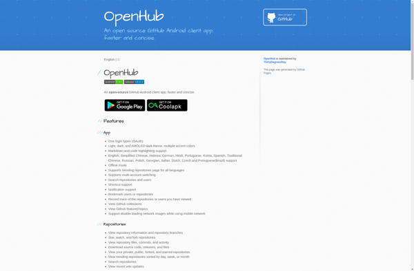 OpenHub for GitHub image