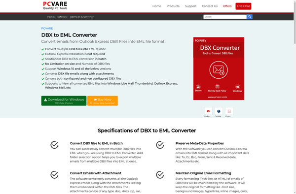 PCVARE DBX to EML Converter