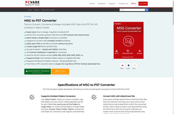 PCVARE MSG to PST Converter image