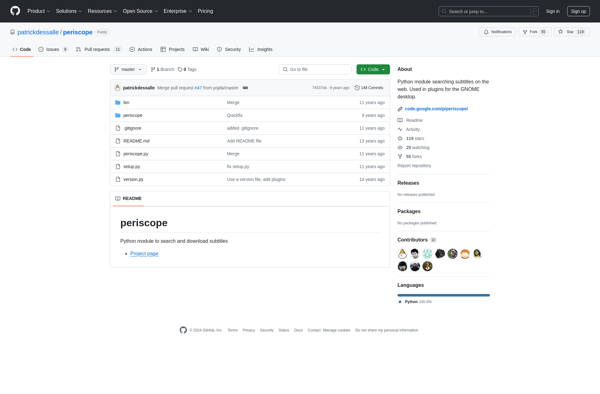 periscope subtitle search screenshot