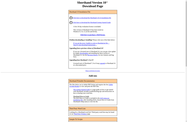 Shorthand screenshot