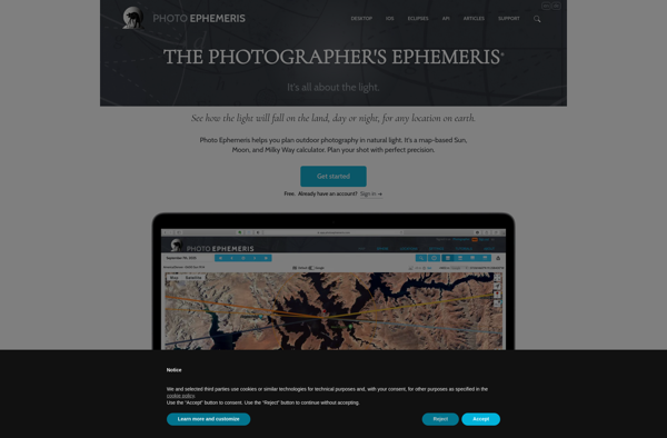 The Photographer's Ephemeris screenshot