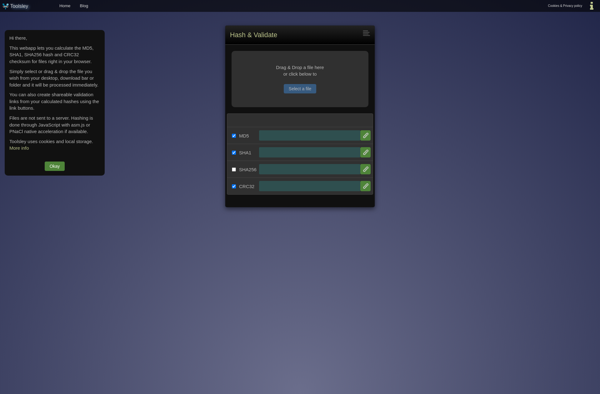 Toolsley Hash &amp; Validate screenshot