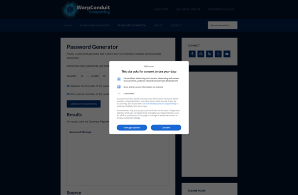 WarpConduit Password Generator image