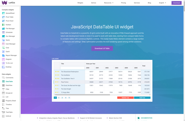 Webix DataTable image