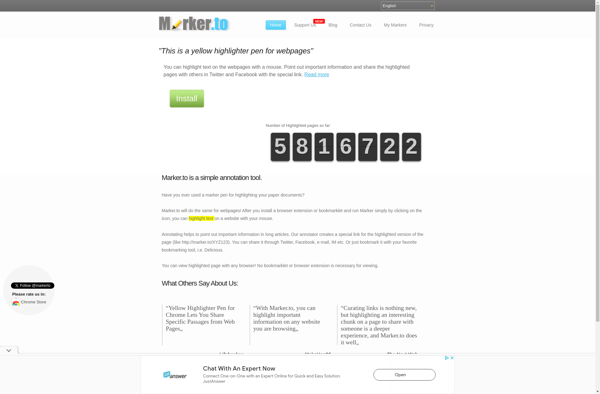 Yellow highlighter pen for web image