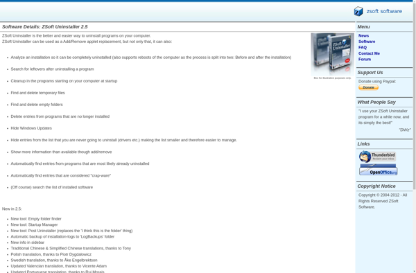 ZSoft Uninstaller image
